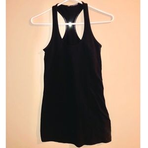 Lululemon black racerback fitted long tank. Size 4